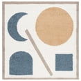 thumbnail image 2 of SAFAVIEH Calico Miraj Abstract Polyester Shag Area Rug, Ivory/Blue, 6'7" x 6'7" Square, 2 of 8