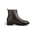 thumbnail image 6 of BLISSFUL STEP Women's Ankle Boots Faux Leather Low Chunky Heel Side Zipper Coffee 7.5, 6 of 8