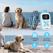 PetJoy No Shock Dog Training Collar, Beep and Vibrating Dog Collar with Remote 2800Ft, Dog Bark Collar No Shock-Vibration Collar for Small Medium Large Dogs - No Prongs Blue
