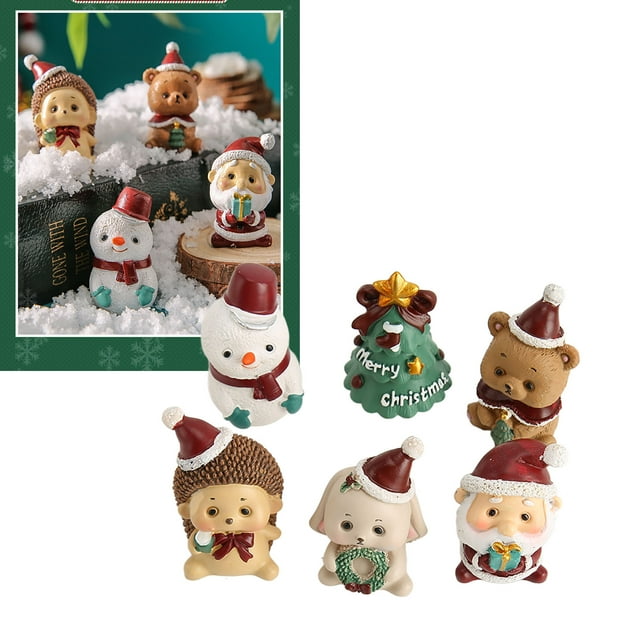 Mini Christmas Figurines, Widely Miniature Christmas Figurines 6Pcs Smoothing For Home