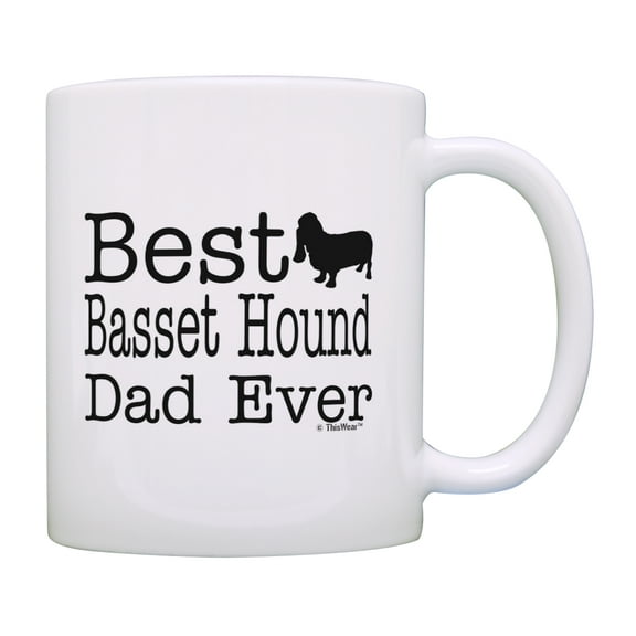 ThisWear Basset Hound Gifts Best Basset Hound Dad Ever Mug Dog Themed Gifts Coffee Mug Dad