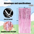 thumbnail image 2 of Juego de 4 cortinas de aluminio Backdrop Keyali, 100 x 253 cm, color rosa, 2 of 7