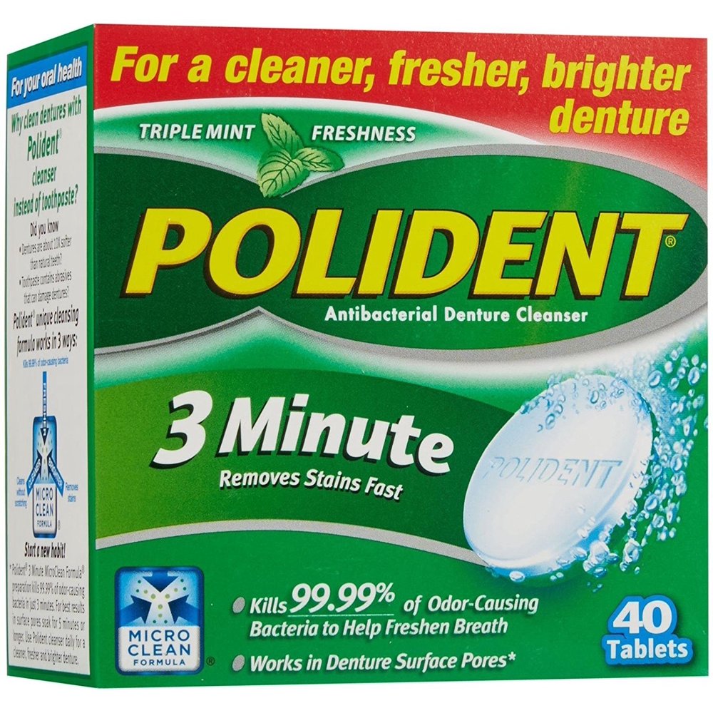 Polident 3 Minute Denture Cleaner, Fresher and Brighter Denture 40