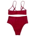 thumbnail image 4 of ZZwxWA Women High Cut Bikini Sets String Sexy Swimsuit Two Piece Underwire Bathing Suit Brazilian Cut Out Cute Swimwear, 4 of 6