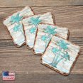 thumbnail image 4 of Nature Wonders 8198415-9C-S4 4 x 4 in. Palm Trees Coastal Wooden Cork Coasters Gift - Set of 4, 4 of 4