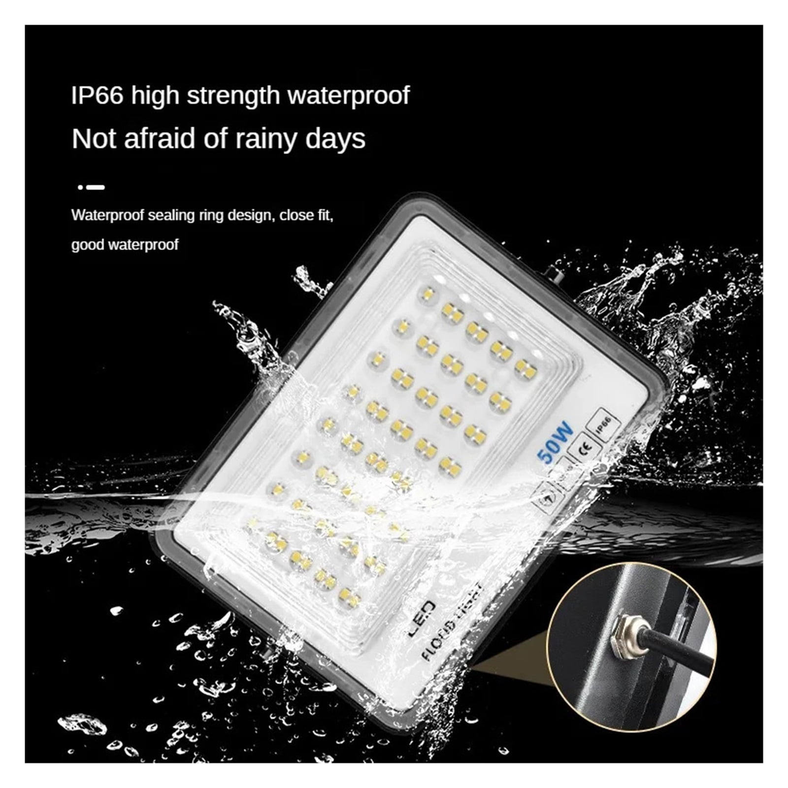 High Brightness LED Flood Light 50W 100W 200W Waterproof IP66 Reflector Floodlight Spotlight Outdoor Wall Street Lamp - Wide Angle Beam