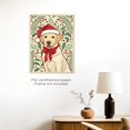 thumbnail image 4 of Moonow7 Labrador Retriever Art - Vintage Christmas Wall Decor, Yellow Lab Botanical Print for Holiday Decor in Living Room, Entryway, Kitchen, Lab Lover Gift, Unframed Size 40x50cm / 16x20", 4 of 13