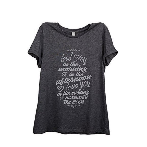 Thread Tank I Love You Always Women Relaxed T-Shirt Tee Charcoal Grey 2XL