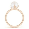thumbnail image 2 of ANGARA Trillium Japanese Akoya Cultured Pearl Solitaire Ring in 14K Rose Gold for Women | June Birthstone, Birthday, Anniversary, Jewelry Gift for Women | Pearl Ring, 2 of 9