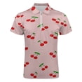 thumbnail image 4 of Cherries Men Zipper T-shirt Summer Casual Short Sleeve T-shirt Top, 4 of 7
