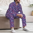 thumbnail image 7 of Balery colorful Skull butterfly flower1 Pattern Pajama Sets for Men Long Sleeve 2 Piece Sleepwear Loungewear Sets Soft PJ's with Pockets Long Sleeve Comfy Pj Sets-XX-Large, 7 of 7