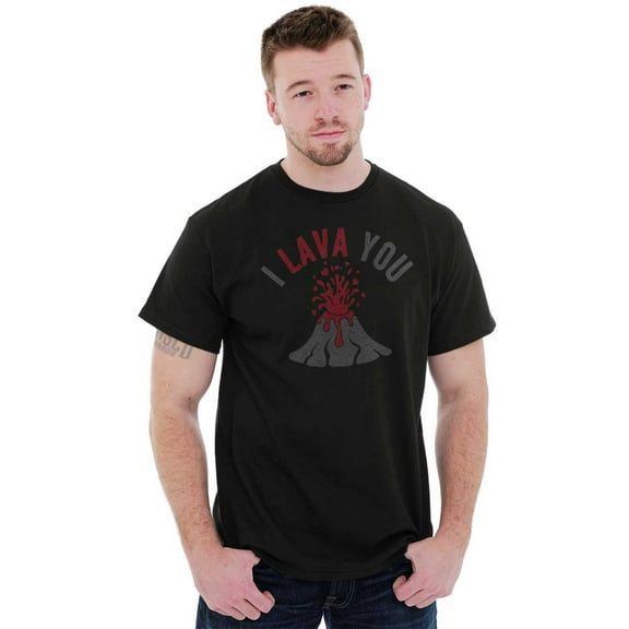 I Lava You Valentines Day Love Pun Men's Graphic T Shirt Tees Brisco Brands S