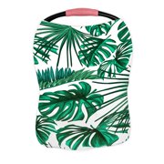 ECZJNT Tropical Palm Leaves Nursing Cover Baby Breastfeeding Infant Feeding Cover Baby Car Seat Cover