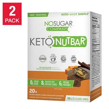 No Sugar NutBar Salted Caramel and Dark Chocolate, 2-pack