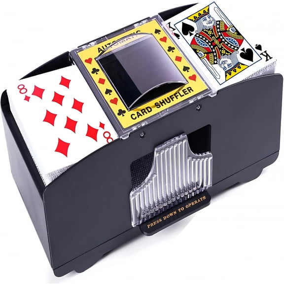 BESTSKY Automatic Card Shuffler 2 Deck,Battery Operated Card Dealer Machine,Electric Casino Card Shuffler for UNO,Blackjack,Texas Hold'em,Home Card Games