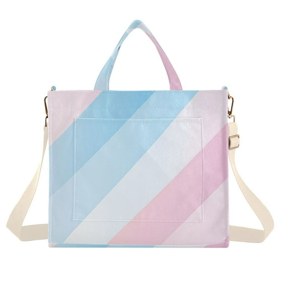 FORMRS Womens Corduroy Tote Bag Crossbody Shoulder Handbag with Pocket, Blue Gradient