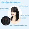 thumbnail image 4 of Hair Toppers for Women HairToppers with Bangs 7.5x8 Inch Large Lace Base Clip In Bangs Hair Toppers for Women Real Human Hair Cover Grey Hair Roots Ad, 4 of 6