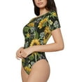 thumbnail image 2 of Naloa Sunflowers Women's Short-Sleeved Onesie, One-Piece Swimsuit for Parties, dates, clubs - Medium, 2 of 9