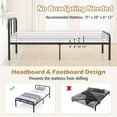 thumbnail image 6 of Demi Bonn Modern Metal Bed Frame with Curved Headboard and Footboard, Metal Platform Bed Frame, Under Bed Storage, Strong Metal Slats Support, Black, 6 of 10