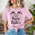 thumbnail image 2 of AGWOLF Womens Tops for $5 Happy Easter Shirts for Women Cute Letter Printed Rabbit Graphic Tee Casual Short Sleeve Crewneck Tops Easter Gift for Teen Girls, 2 of 6