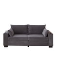 thumbnail image 6 of S-HOME Upholstered Corduroy Sofa in with USB Ports and Cup Holders, Spacious 78 Inch 3-Seater Living Room Couch，Gray, 6 of 8