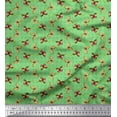 thumbnail image 1 of Soimoi Green Rayon Crepe Fabric Leaves & Butterfly Print Fabric by the Yard 46 Inch Wide, 1 of 3
