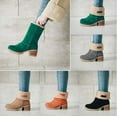 thumbnail image 2 of Botas de nieve de gamuza con tacón grueso hasta media pantorrilla de estilo europeo y americano para otoño e invierno, zapatos de algodón de talla grande 43, 2 of 6