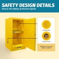 thumbnail image 4 of Flammable Cabinet, 35.43" x 18.11" x 18.11" Flammable Storage Safety Cabinet, Steel Adjustable Storage Cabinet for Industrial and Home(Yellow), 4 of 7