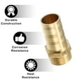 thumbnail image 4 of Unique Bargains 1 Pcs 14mm 3/8' BSP Hose Barb Tail Male Thread Adapter Brass Hose Socket Compression Fittings, 4 of 7