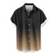 thumbnail image 5 of Blusa y camisa de manga corta con cuello vuelto para hombre, blusa informal de moda con cuello vuelto, estampado degradado, camisa de manga corta con botones, blusa de poliéster para hombre, 5 of 6