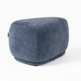 thumbnail image 4 of Reno Kini 26 Inch Ottoman, River Rock Shape, Blue Polyester, Wood Frame, 4 of 5