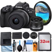 Canon EOS R100 Mirrorless Camera with RF-S18-45mm IS STM Lens, APS-C Sensor, 24.1MP Starter 32GB (International Version)