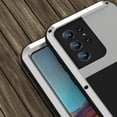 thumbnail image 5 of Dteck for Samsung Galaxy S22 Ultra 6.8" Case, Outdoor Sports Military Heavy Duty Metal Cover Shockproof Dustproof Full Body Protective Case Without Screen Protector, Support Wireless Charging,Silver, 5 of 6