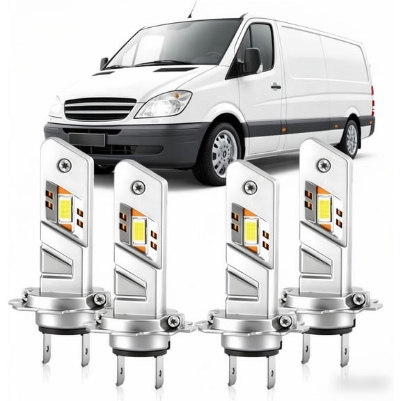 soukeo Super Bright 6500K White Light Bulbs for Freightliner Sprinter 2500 2007-2018, 80,000-Hour Lifespan, High/Low Beam Bulbs, LED Headlight Bulbs – 4-Pack