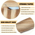 thumbnail image 5 of Benehair Tape In 100% Real Remy Human Hair Extensions Seamless Skin Weft Thick Glue Straight Women Highlight Blonde 10-20pcs 14inch, 5 of 13