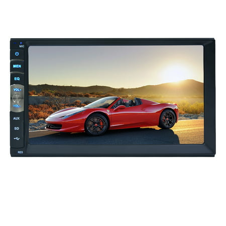 2din Car Autoradio Stereo in Dash Deck Headunit Steering Wheel Control No GPS Navigation Audio Capacitive Touchscreen Bluetooth MP5/FM Radio with Linux