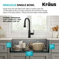 thumbnail image 5 of KRAUS Forteza 32” Undermount Single Bowl Granite Kitchen Sink in Grey, 5 of 8