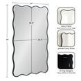 thumbnail image 6 of Kate and Laurel Viona Modern Scalloped Rectangle Mirror, 24 x 36, Navy Blue, Decorative Bathroom Mirror for Over Sink with Unique Rippled Edge for Wavy Wall Decor Accent, 6 of 9
