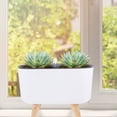 thumbnail image 4 of Miangastore 1Pcs Rectangular Self Watering Planter Pot with Simple Appearance Design for Home 11.6x7.7x5.5in, 4 of 9