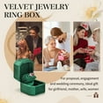 thumbnail image 6 of TAIMY Octagonal Velvet Proposal Ring Box, Single Slot Engagement Ring Box with Raised Ring Slot, Luxury Wedding Jewelry Gift Box (green), 6 of 6