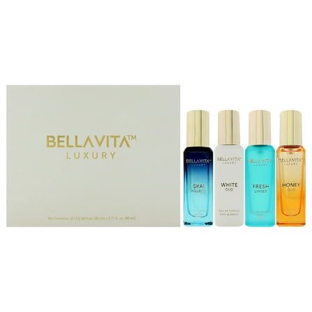 BELLAVITA Luxury Unisex Gift Set, Perfume Gift Sets for Women and Men, 4 pc