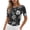 Black04, variant on Women's T-Shirts Ruched Fitted Round Neck Short Sleeve Casual Stretchy Tops Summer