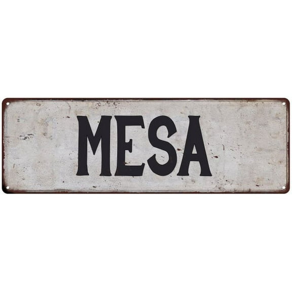 MESA Vintage Look Rustic Metal City State Sign 6 x 18 High Gloss Metal 206180041007