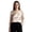 Beige, variante sur Blouse Élégante à Col Perle en Satin Français, T-Shirt Décontracté d'Été