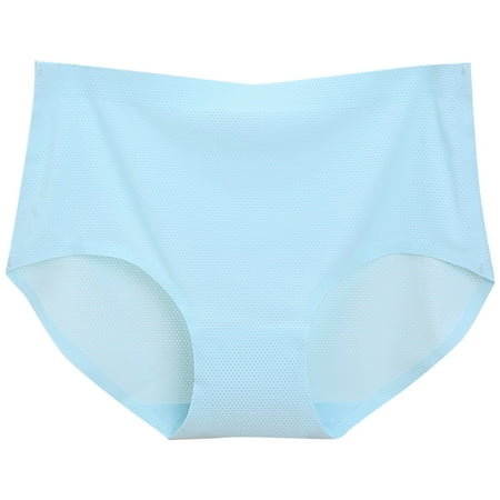 MZXELPRJD Womens Underwear Women s Underwear High Waist Ice Silk Seamless Breathable Briefs Panties Multipack Panties for Women Pack Blue L
