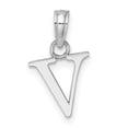 thumbnail image 4 of 10K White Gold Polished V Block Initial Charm, 4 of 4