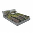 thumbnail image 3 of Forest Bedding Set with Sheet & Covers, Natural Scenery Trees Autumn Season in Woods Wilderness Rural Growth Eco Photo, Printed Bedroom Decor 2 Shams, 4 Sizes, Green Pale Pink, by Ambesonne, 3 of 3