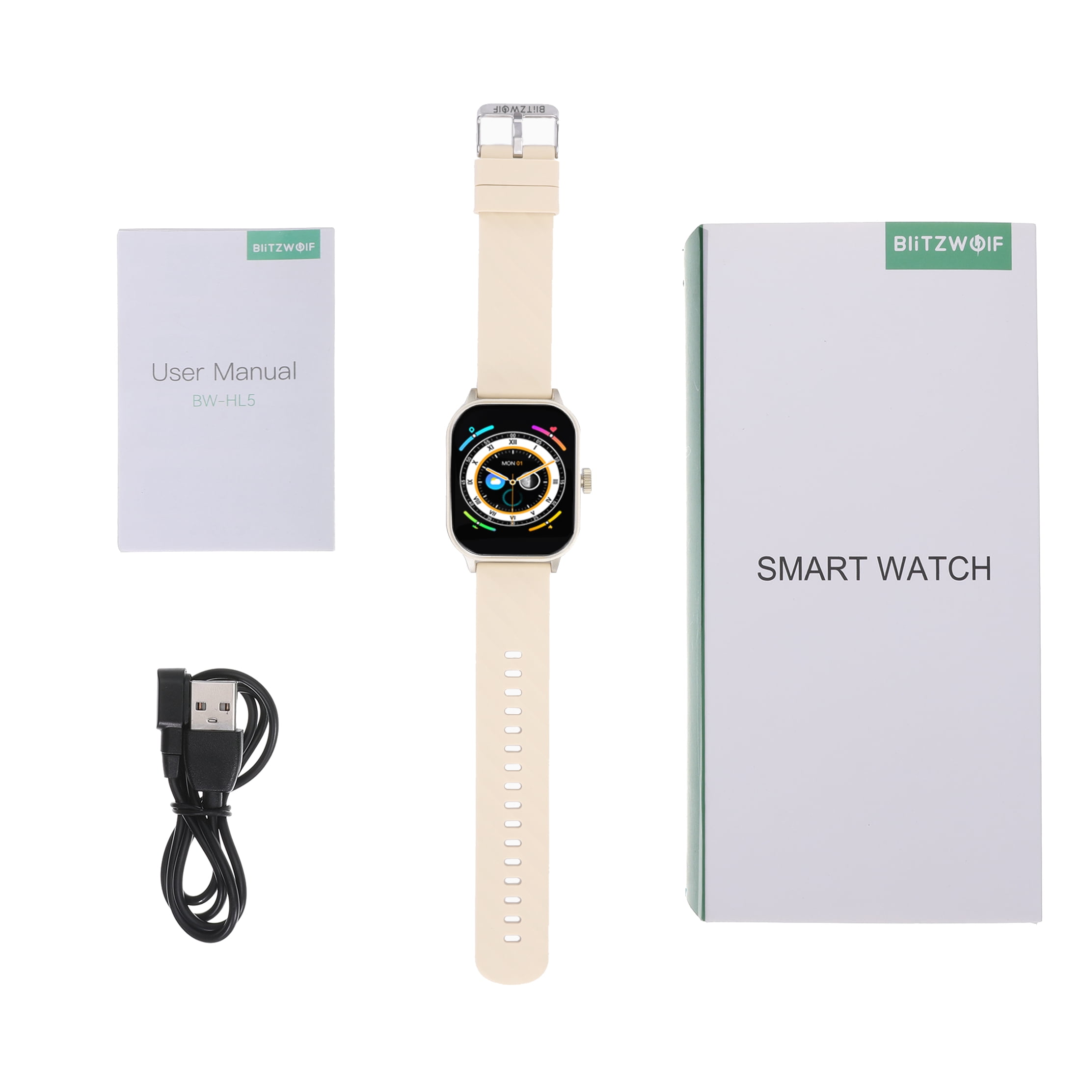 BlitzWolf Smart Watch for Android, IP67 Waterproof Fitness Watch, Gift for Women and Men