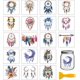 thumbnail image 1 of 18 hojas de atrapasueños para transferencias de frotar para manualidades, plumas de colores, impermeables, UV, DTF, envolturas para tazas, calcomanías de lobo y flores, 1 of 9