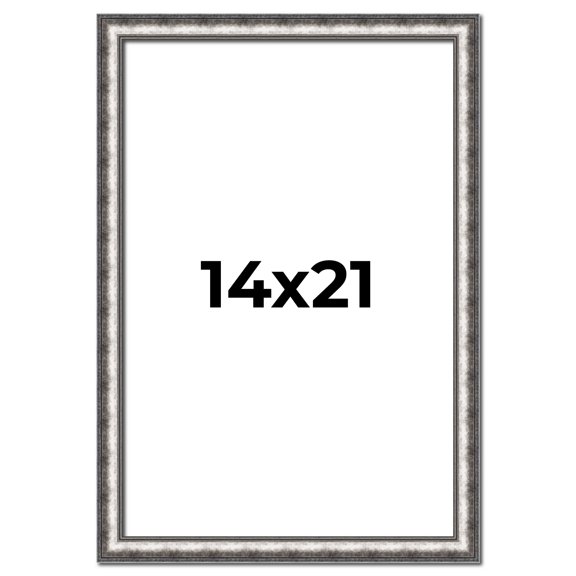 14x21 Frame Silver Real Wood Picture Frame Width 1.125 Inches | Interior Frame Depth 0.5 Inches |